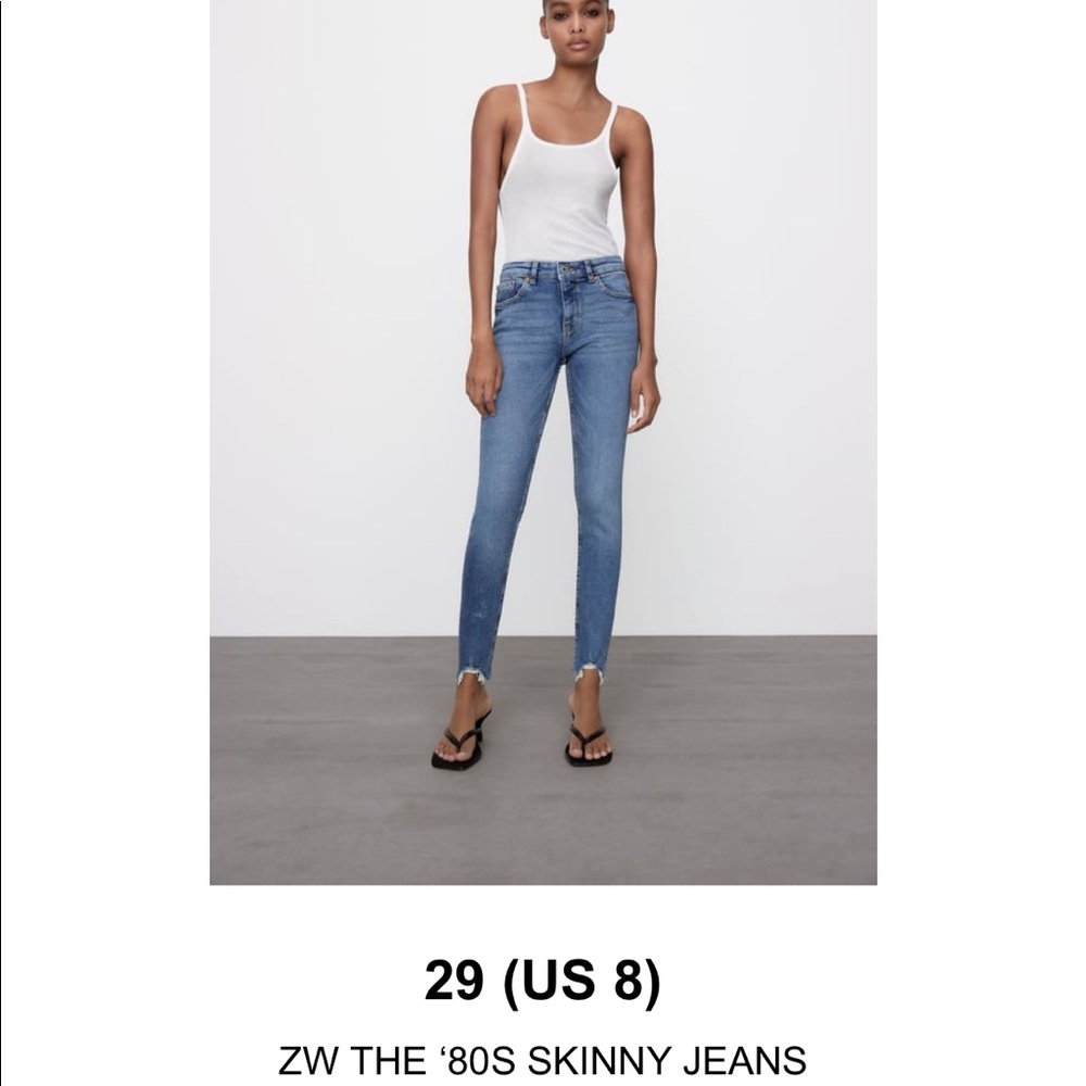 NWT ZARA ZW 80s SKINNY JEAN US SIZE 8